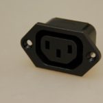 IEC power connector, mounted horizontally Female